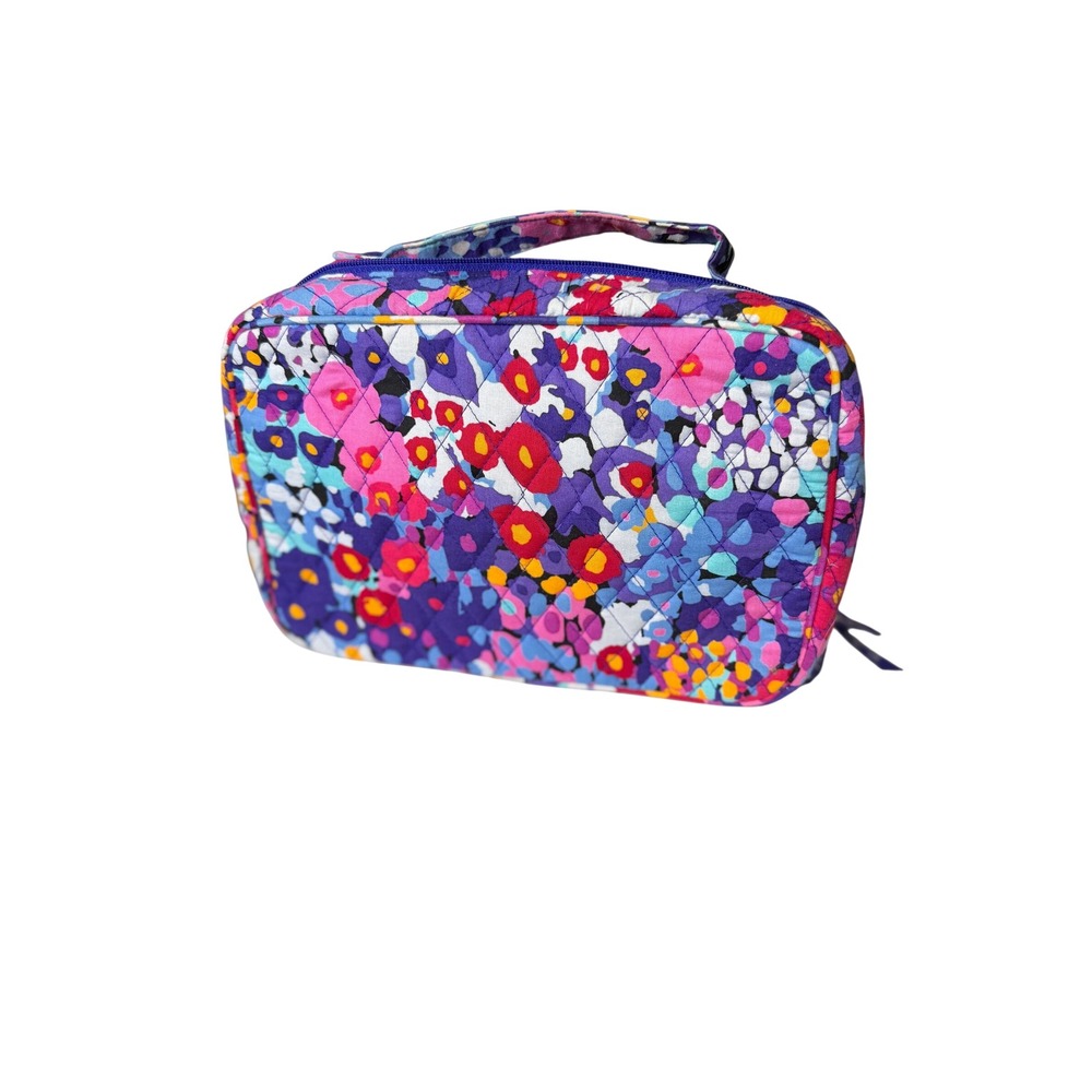 Vera Bradley Makeup Travel Bag 10x7x4 Multicolored Floral Quilted Organizer